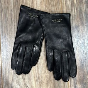 NWOT Kate Spade Black Leather Touchscreen Gloves, XS